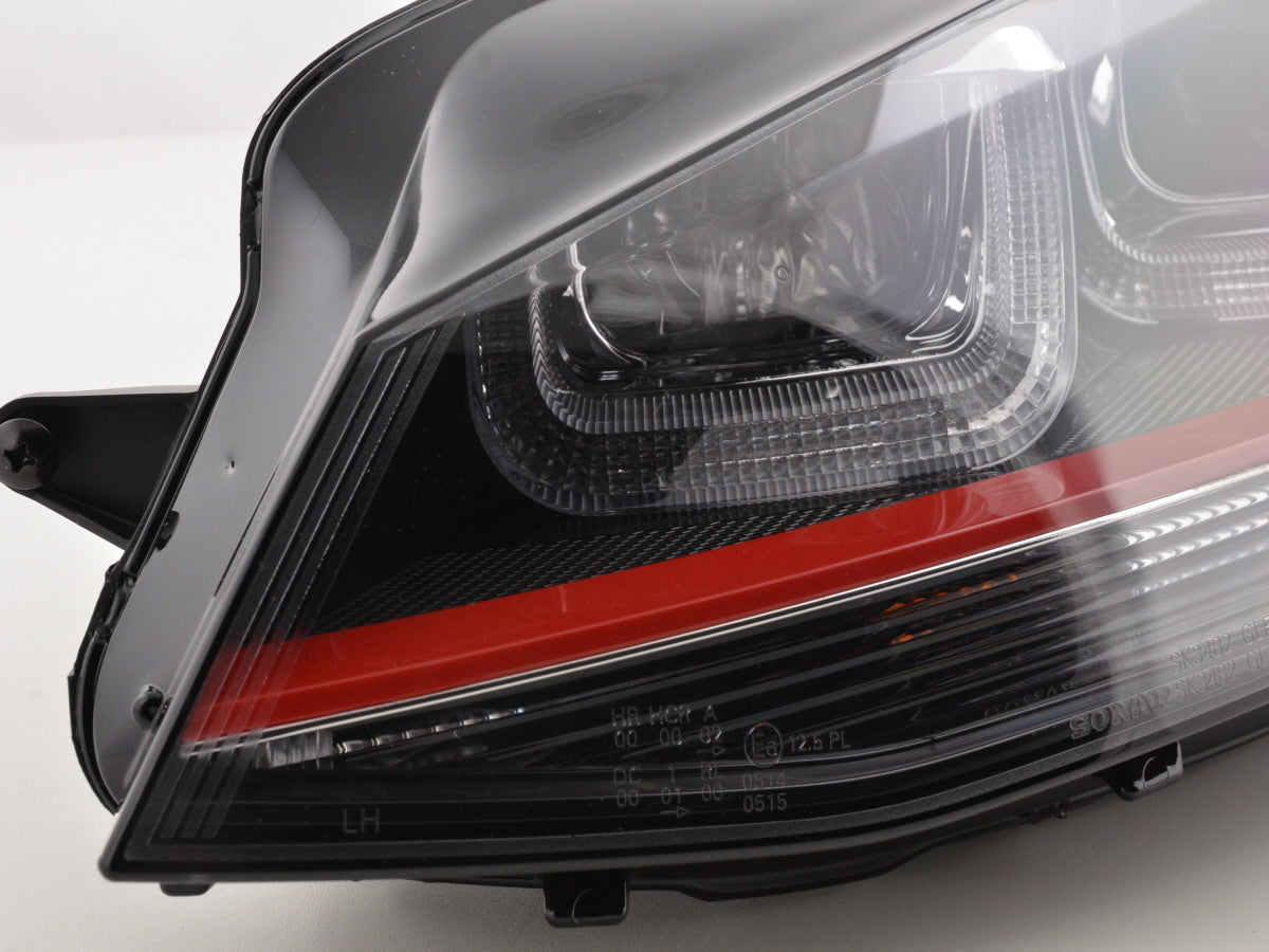 Scheinwerfer Set Daylight LED Tagfahrlicht VW Golf 7 ab 2012 schwarz/rot Scheinwerfer Set Daylight LED Tagfahrlicht VW Golf 7 ab 2012 schwarz/rot